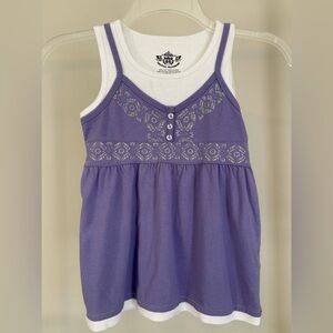 Route 66 Girls Purple and White Layered Tank Top